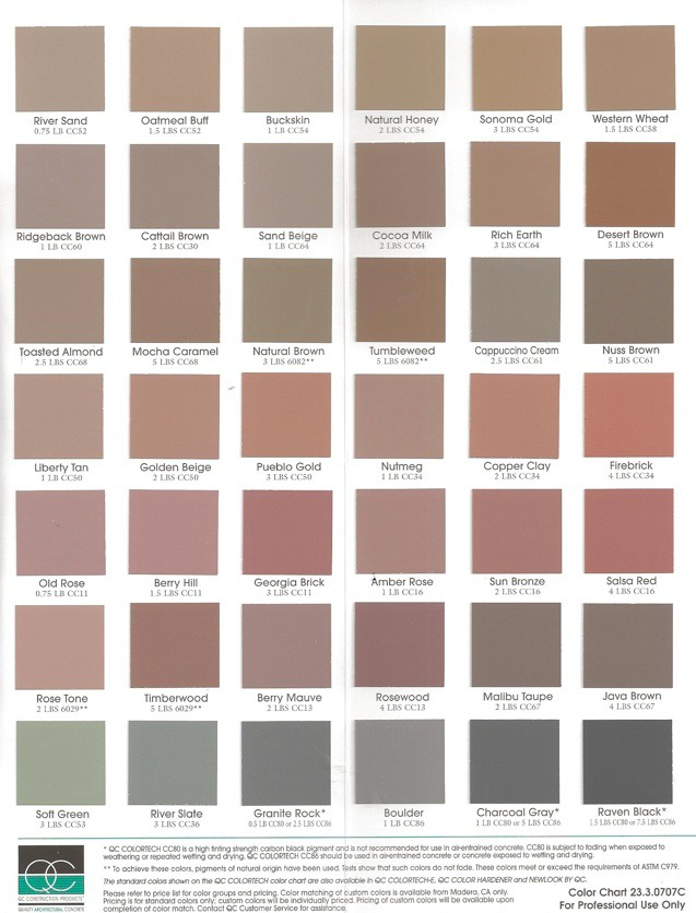 nice guy concrete concrete colours ccs concrete colour chart