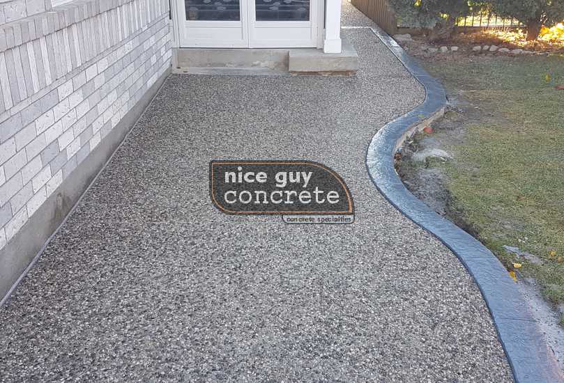 Exposed aggregate concrete walkway in GTA