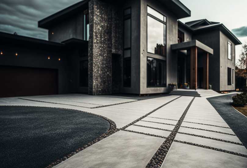 Smart concrete patio with integrated lighting