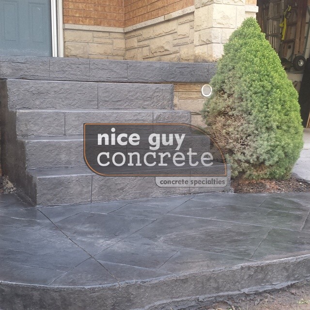 Stamped concrete patio by Guelph concrete contractor